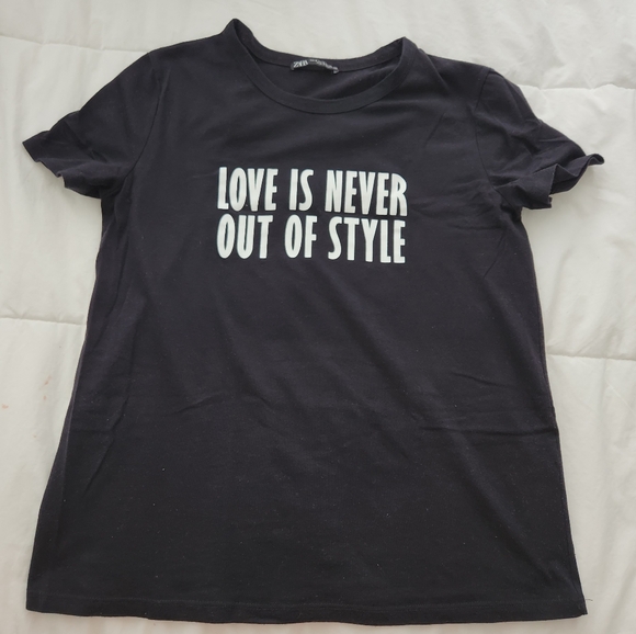 Zara Black Tee Size M - Picture 5 of 8